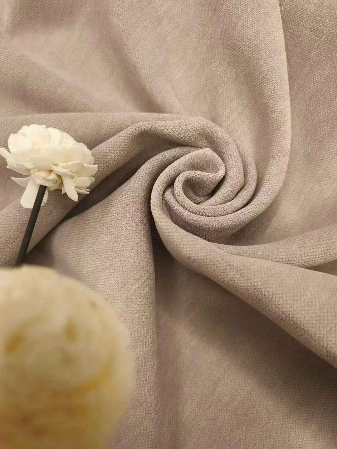 Neutral wide-width blackout curtain fabric